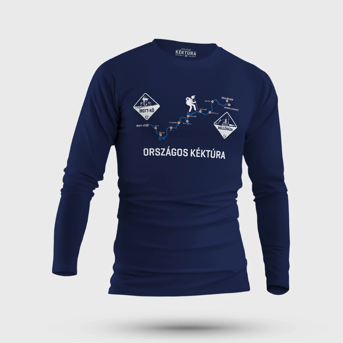 Hosszú ujjú sportpóló (kék, ffi, XL)